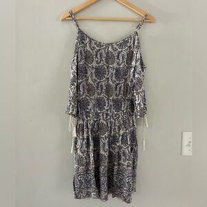 American Eagle Outfitters Blue and White Patterned Mini Dress